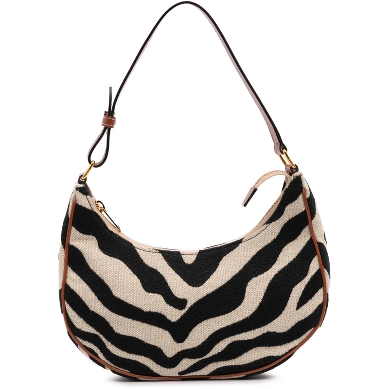 Celine Schultertasche Zebra Print Canvas Ava Shoulder Bag braun