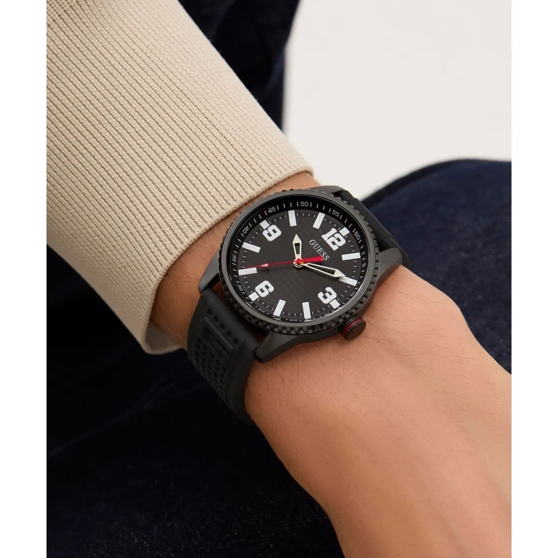 Guess Quarzuhr Quarz-Analoguhr Varsity G schwarz(Image 5)