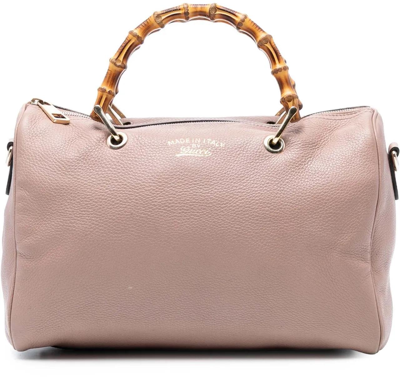 Gucci Hobo Bags - Medium Calfskin Bamboo Shopper Boston Bag - Gr. unisize - in Gold - für Damen