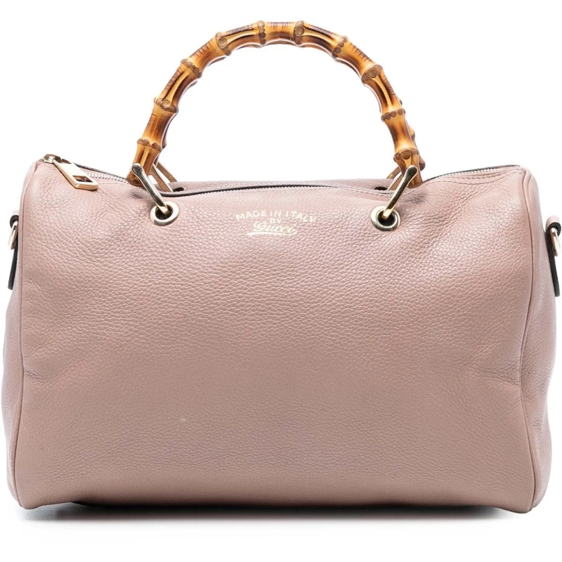 Gucci Schultertasche Medium Calfskin Bamboo Shopper Boston Bag rose
