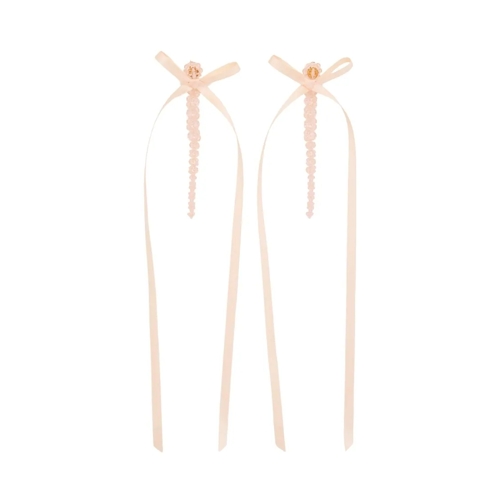 Simone Rocha Bow Ribbon Drip Earrings Pink Ohrstecker