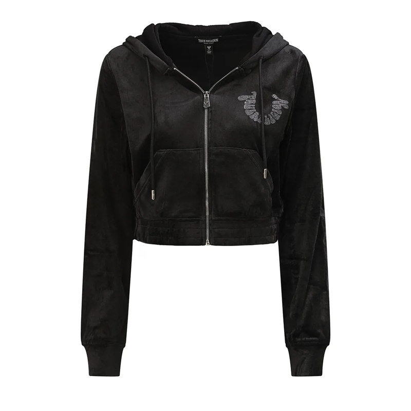 True Religion  Zip-Hoodie schwarz