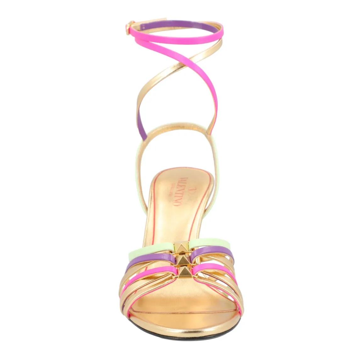 Thumbnail - Valentino Garavani Sandalen - Rockstud Strappy Sandals - Gr. 38 (EU) - in Bunt - für Damen