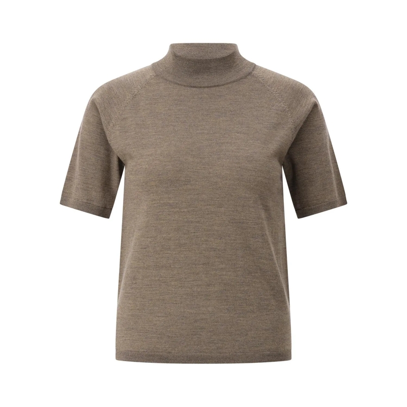 Hemisphere Trui Kurzarmpullover aus Merinowolle Braun