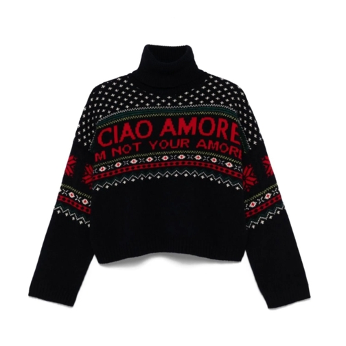 GIADA BENINCASA Rollkragenpullover Turtleneck I'm Not Your Amore Black