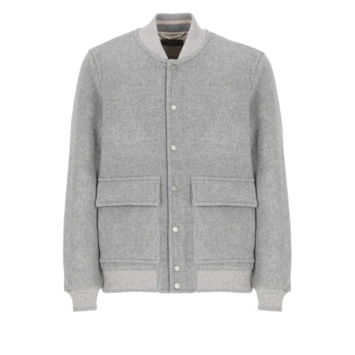 Peserico Bomberjacken Virgin Wool And Cashmere Jacket Grey