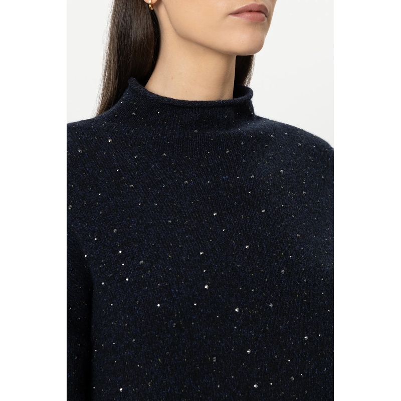 Luisa Cerano Trui Pullover aus Woll-Seide-Mix blau(Image 5)
