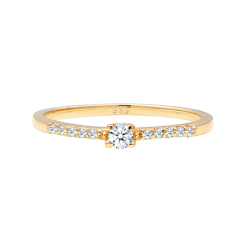 Elli Diamantring Ring Geo Microsetting Diamant (0.11 ct.) 585 Gelbg gold(Image 2)