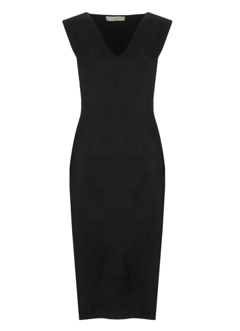 D. Exterior - Black Wool Blend Dress - Größe XS - schwarz