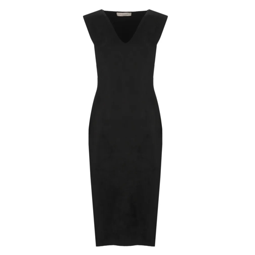 D. Exterior Robes midi Black Wool Blend Dress Black