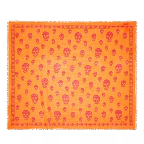 Alexander McQueen Logo Printed Scarf Orange Red Tunn sjal