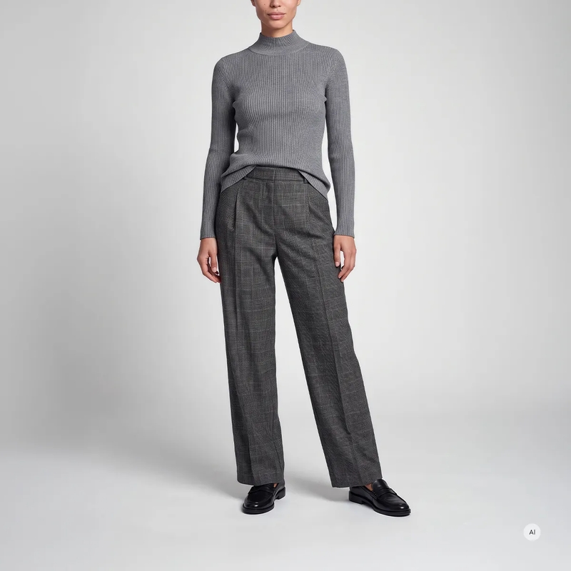 Marc Aurel Pullover Turtle-Pullover aus Sparkling Rippe grau(Image 2)