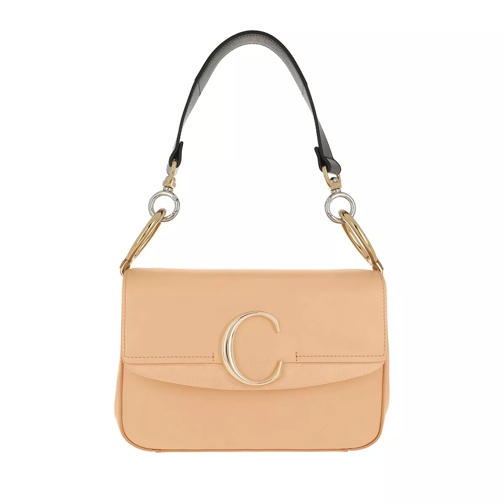 Chloé Double Carry Small Shoulder Bag Leather Bleached Brown Crossbody Bag