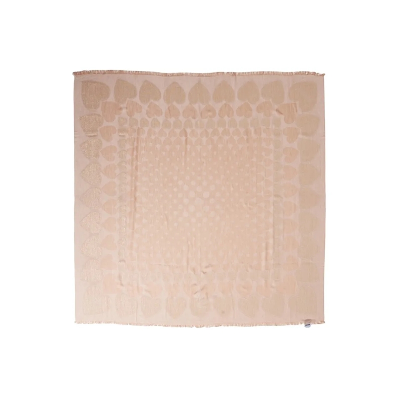 Moschino Lichtgewicht Sjaal Subtle Woven Scarf With Fringed Edges Neutrals
