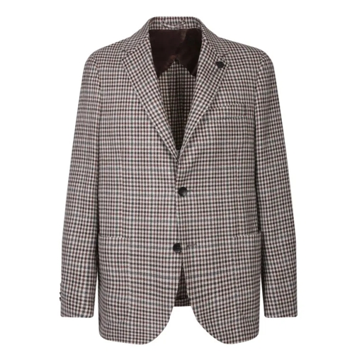 Lardini Checkered Fabric Jacket Grey 