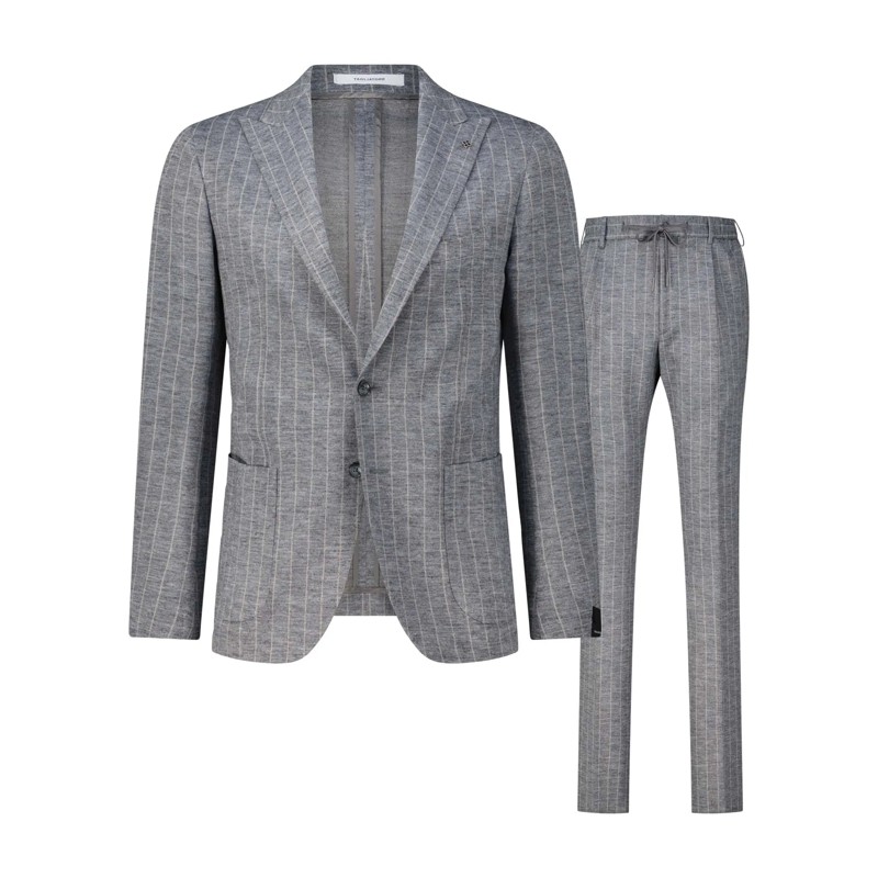 Tagliatore  Gestreifter zweiteiliger Anzug Derrick Grau