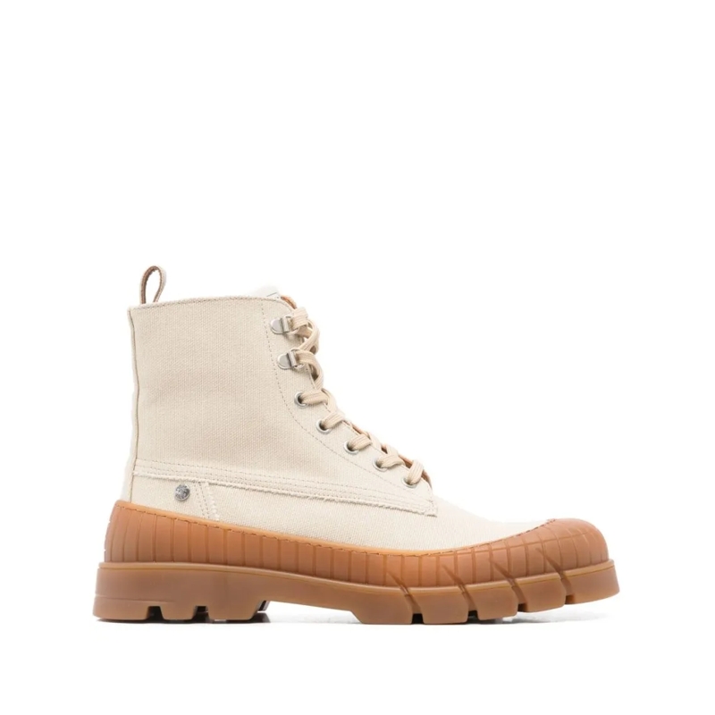 Kenzo Stiefel Front Lace-Up And Side Zip Light Beige Boots Neutrals