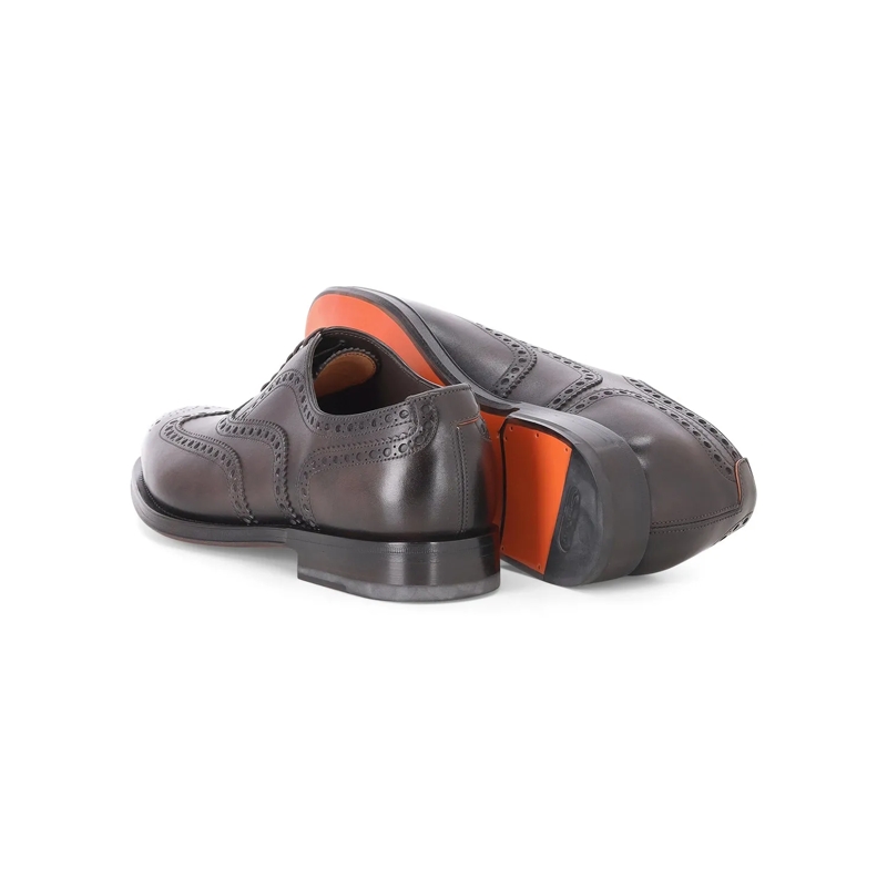 Santoni Veterschoenen Schnürschuhe aus Leder braun(Image 2)