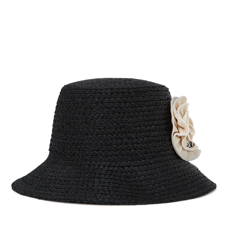 Karl Lagerfeld Mütze K/SIGNATUR STRAND-BUCKET-HAT MIT BLUME schwarz