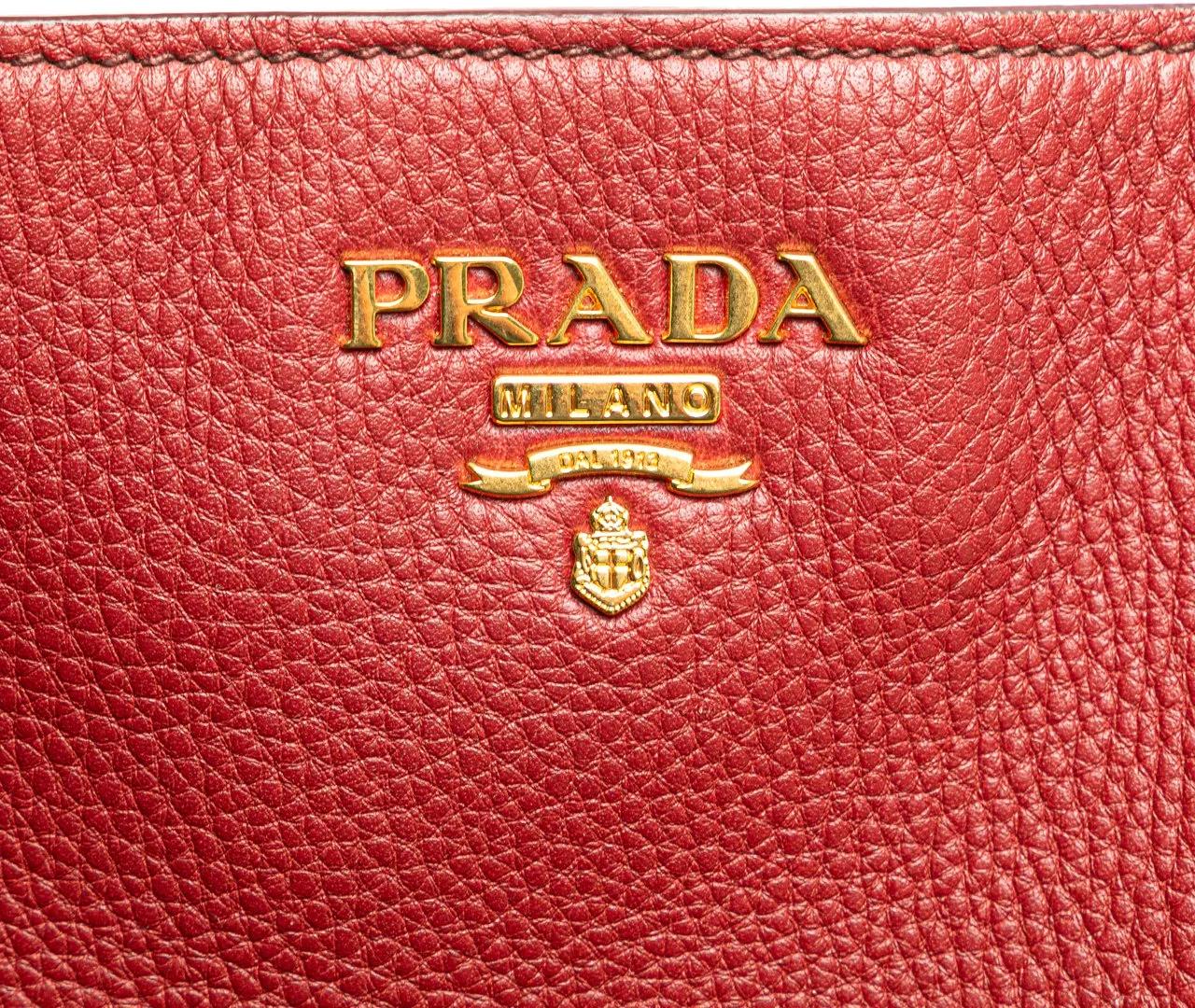 Thumbnail - Prada Shopper - VItello Daino Double Pocket Tote - Gr. unisize - in Rot - für Damen