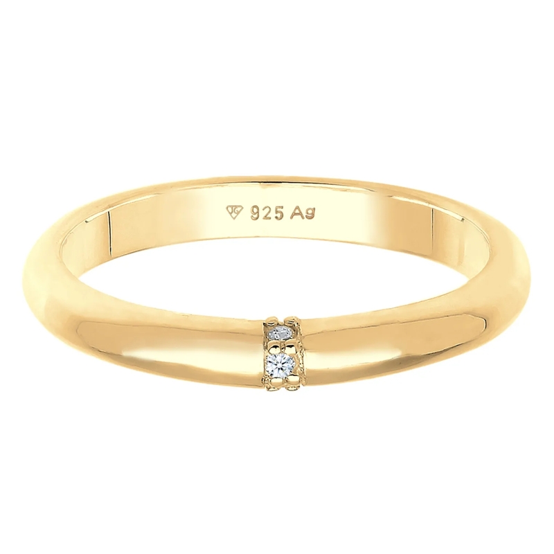 Elli Diamantring Ring Diamant  0.045 ct. Klassik Verlobung 925 Silb gold(Image 8)
