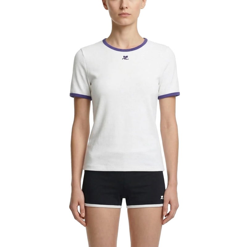Courrèges T-Shirt Fitted White T-Shirt White(Image 3)