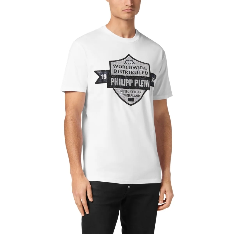 Philipp Plein T-Shirt T-Shirt Rundhalsausschnitt Ss Crest weiss(Image 3)