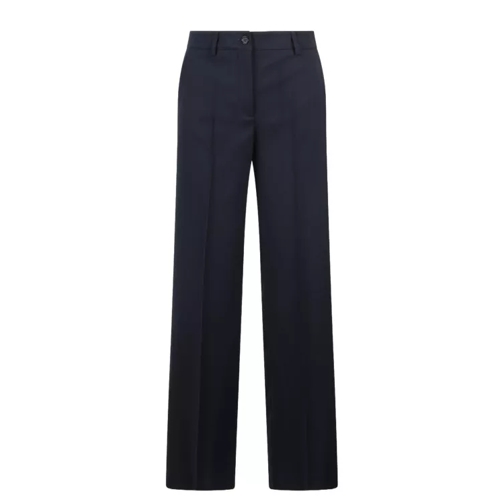P.A.R.O.S.H. Twill Wide Tailored Trousers Blue 