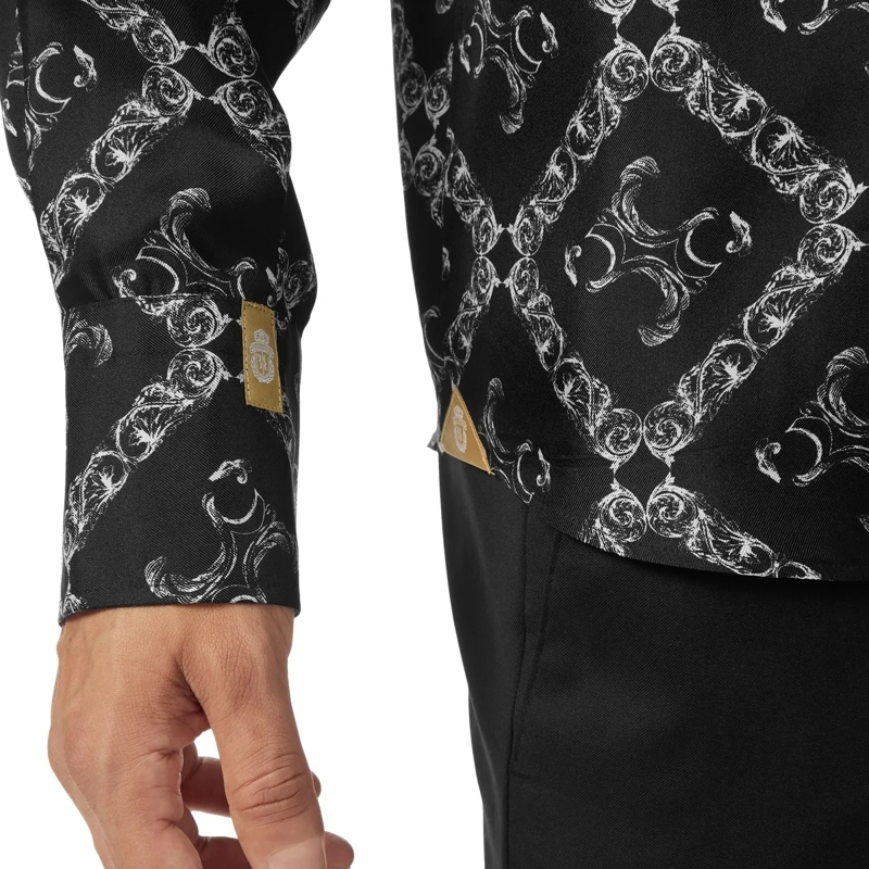 BILLIONAIRE Hemd Hemd Goldschnitt Ls Monogram schwarz(Image 4)