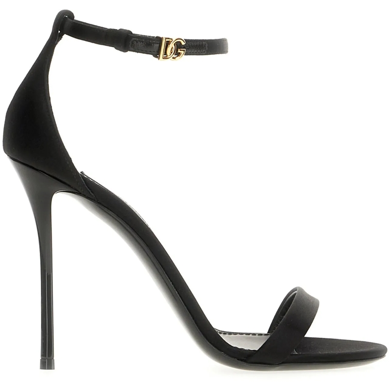 Dolce&Gabbana Sandalen Dolce&gabbana Black satin high sandals schwarz