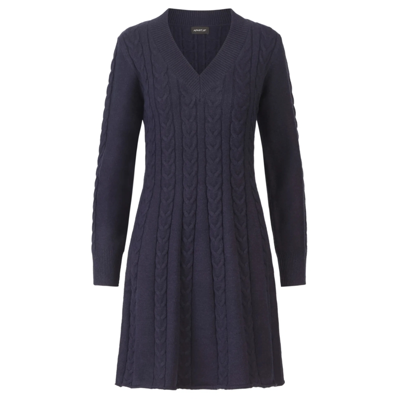 Apart Strickkleid Strickkleid dunkel-blau