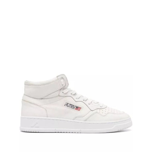 Autry International Medallist High-Top Leather Sneakers White lage-top sneaker