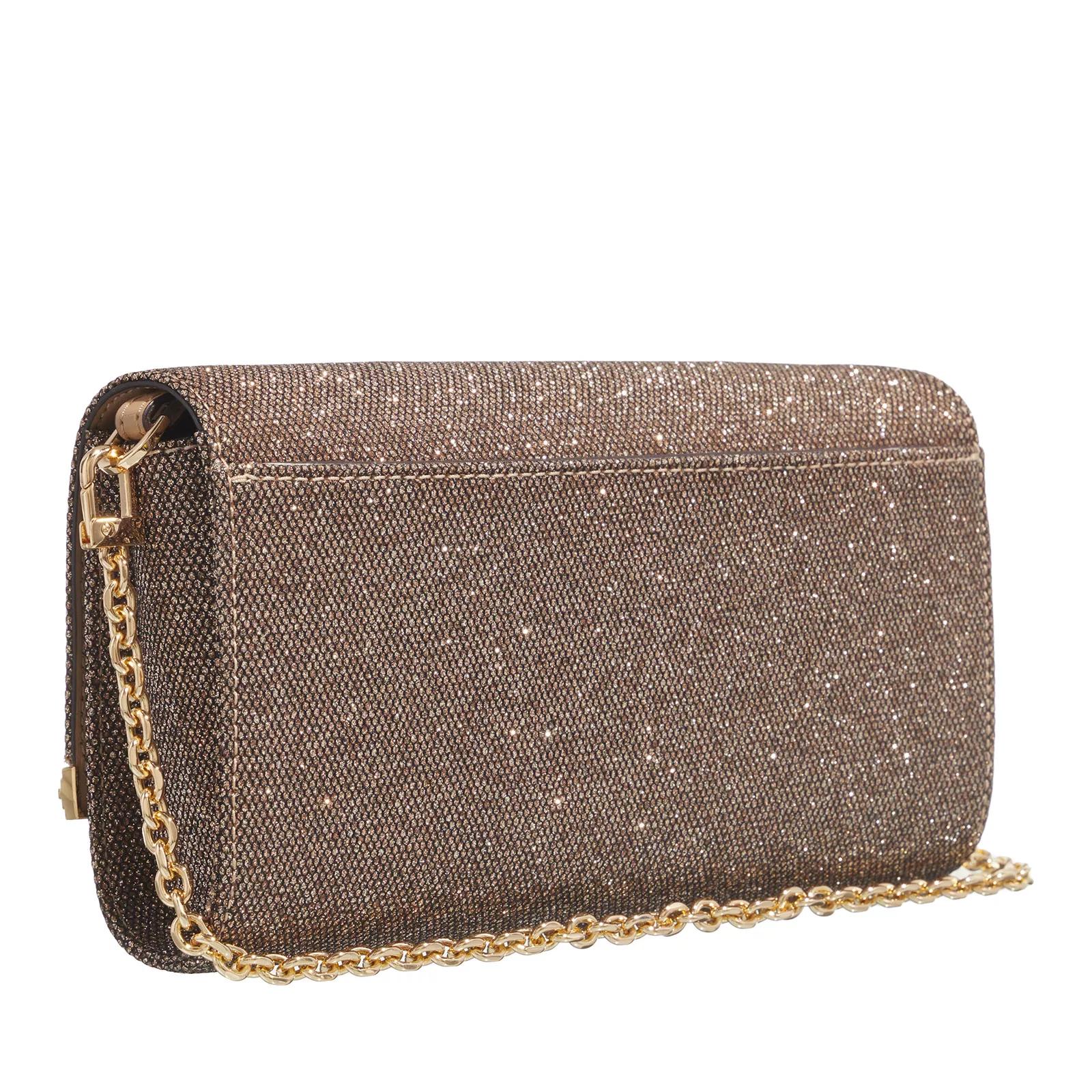 Michael Kors Mona Large Clutch Gold | Crossbody Bag