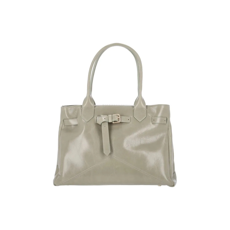 Ballantyne Fourre-tout Sophisticated Grey Calfskin Tote With Adjustable B Neutrals