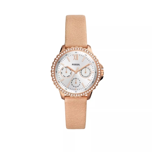 Fossil Izzy Multifunction Blush Leather Watch Beige Multifunktionsuhr