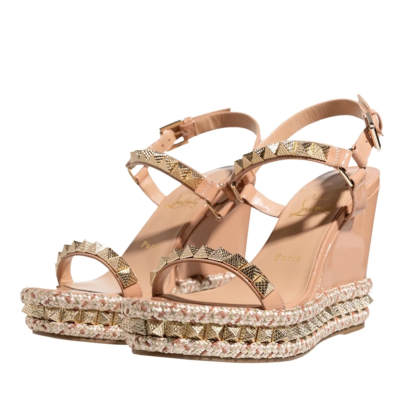 Christian Louboutin Sandaletten mit Absatz Pyraclou Espadrilles Cork Blush(Image 3)