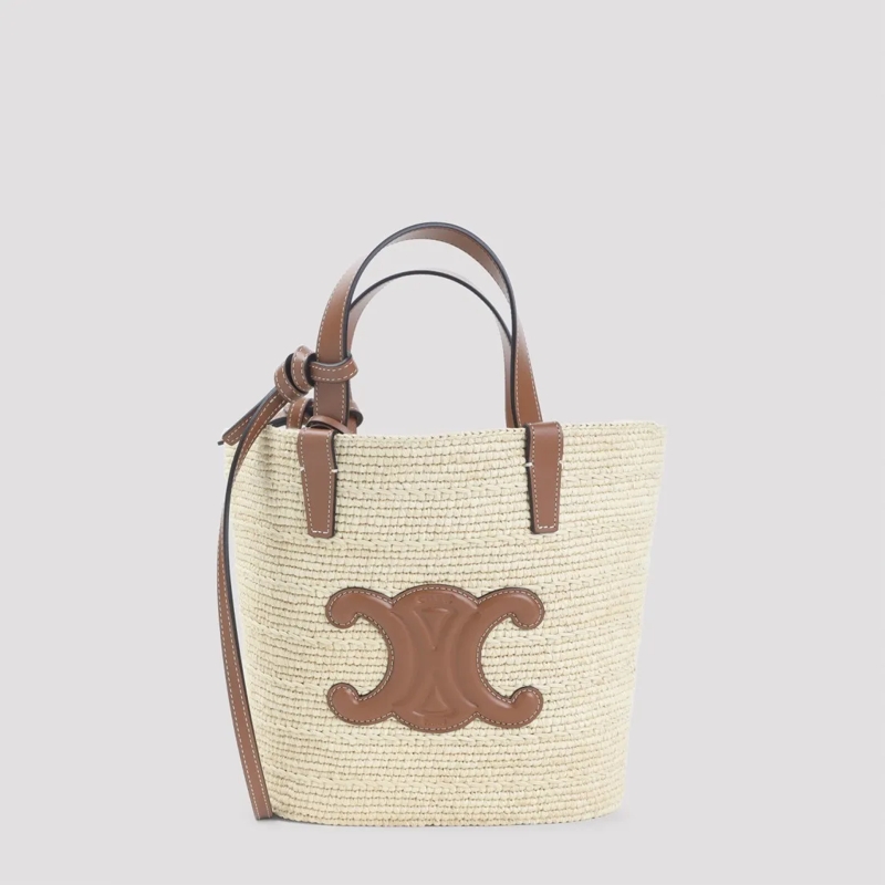 Celine Schultertasche Natural Beige Raffia Shoulder Bag Neutrals