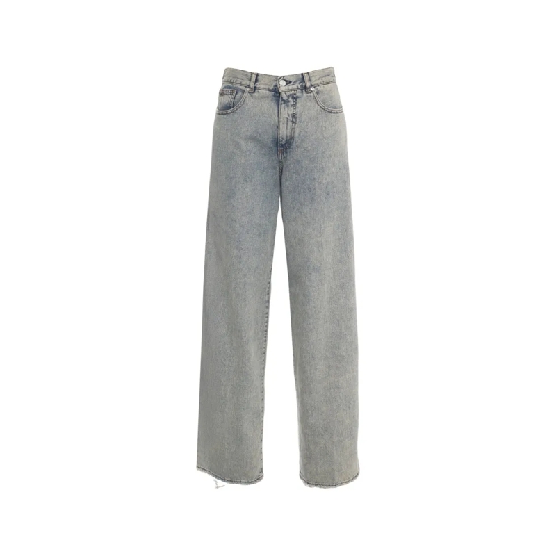 Nine In The Morning Jeans Light-Washed Denim Loose Fit Jeans With High Waist Grey