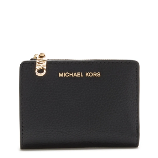 MICHAEL Michael Kors Portefeuille à deux volets Michael Kors Empire Schwarz Leder Druckknopf Brief Schwarz