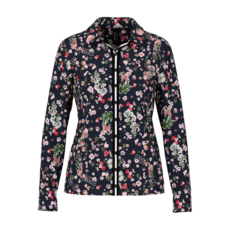 Marc Cain Bluse Bluse mit Allover-Print schwarz