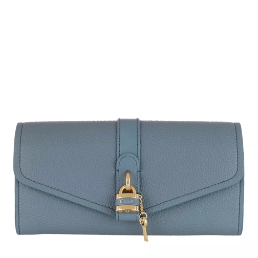 Chloé Long Wallet With Flap Ash Blue Portemonnaie mit Überschlag