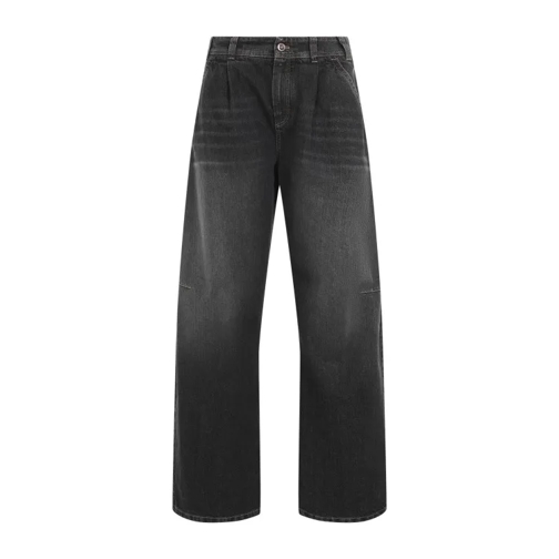 Brunello Cucinelli Black Stone Cotton Jeans Black 