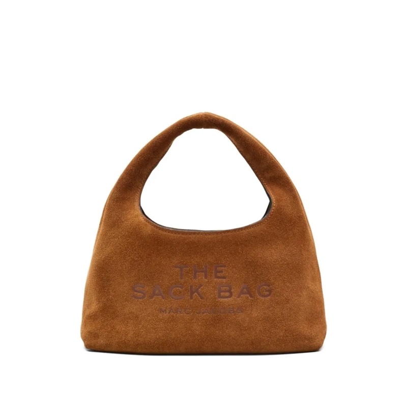 Marc Jacobs Sac à bandoulière Compact Suede-Like Handbag With Embossed Detail Brown