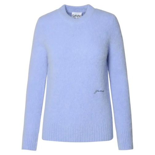 GANNI Light Blue Virgin Wool Blend Sweater Blue 