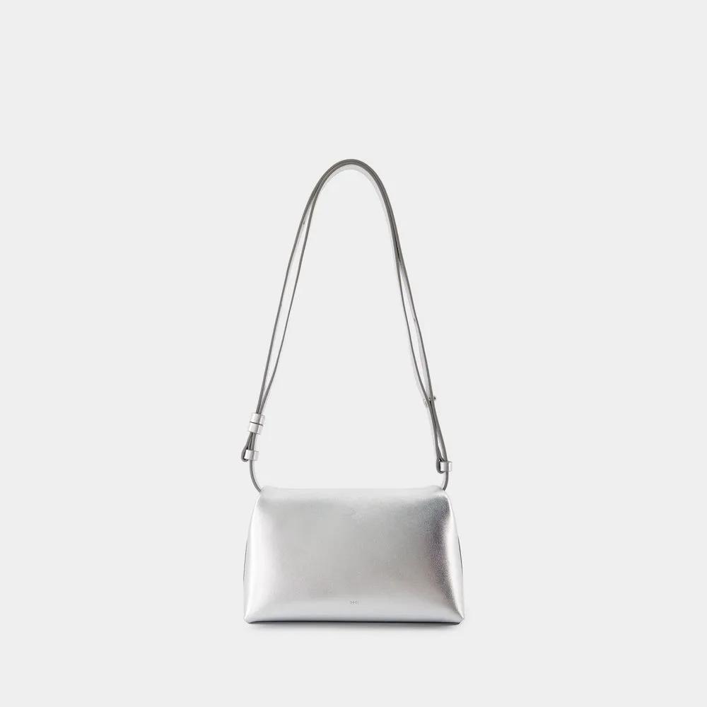 Osoi Shoppers Folder Mini Crossbody Leather Silver in zilver