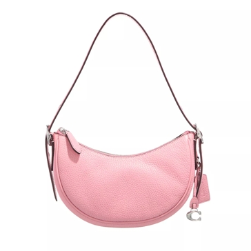 Coach Soft Pebble Leather Luna Shoulder Bag Flower Pink Hobo Bag