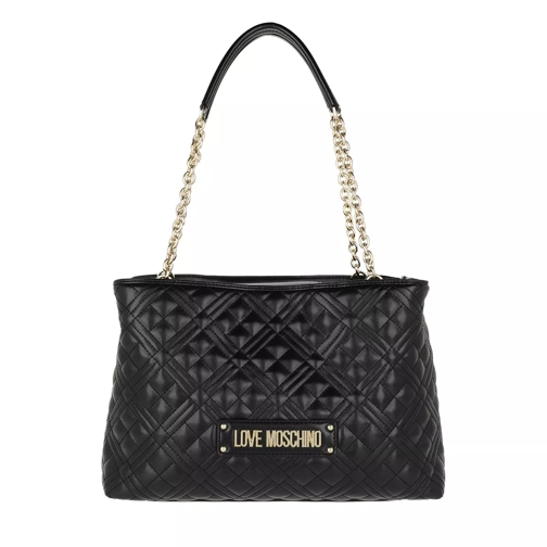 Love Moschino Quilted Handle Bag Nero Rymlig shoppingväska