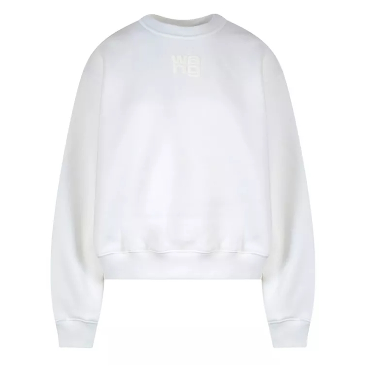Alexander Wang Cotton Sweatshirt With Frontal Logo White | fashionette