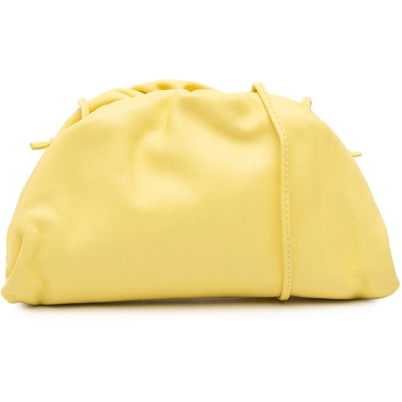 Bottega Veneta Schultertasche Lambskin The Mini Pouch Crossbody gelb