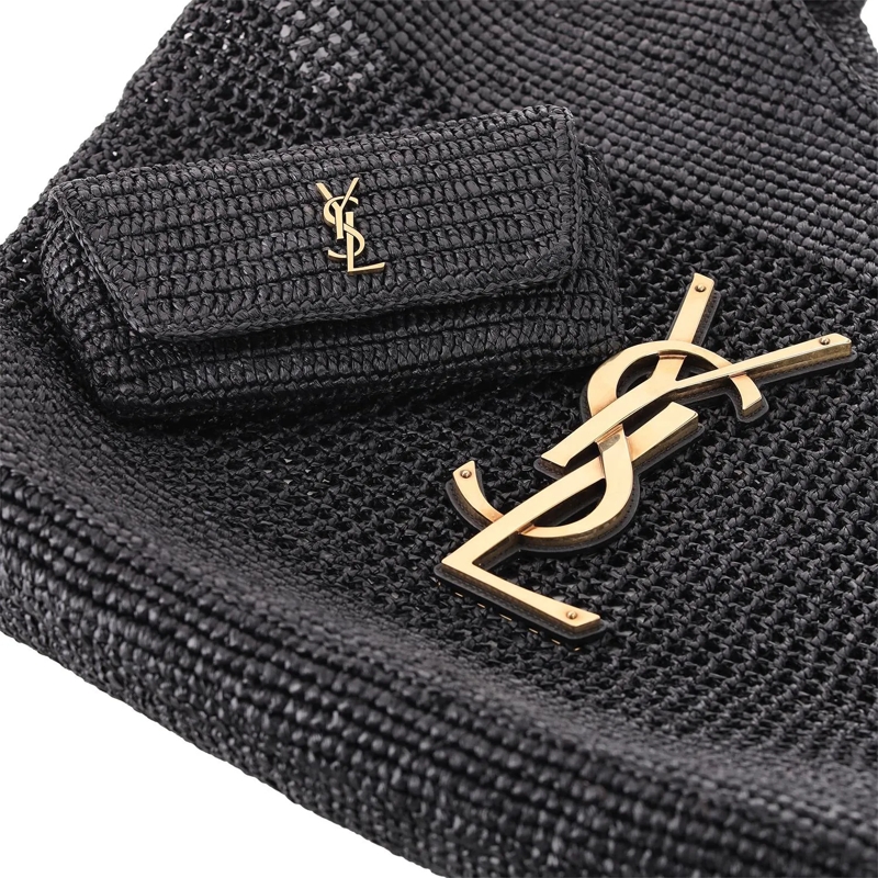 Saint Laurent Crossbody Bag Shopper Icare aus Raffia schwarz(Image 4)